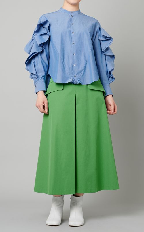 ダブルフリルスリーブブラウス