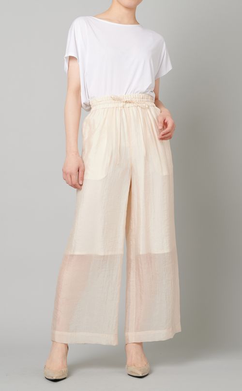 シルク混イージーパンツ