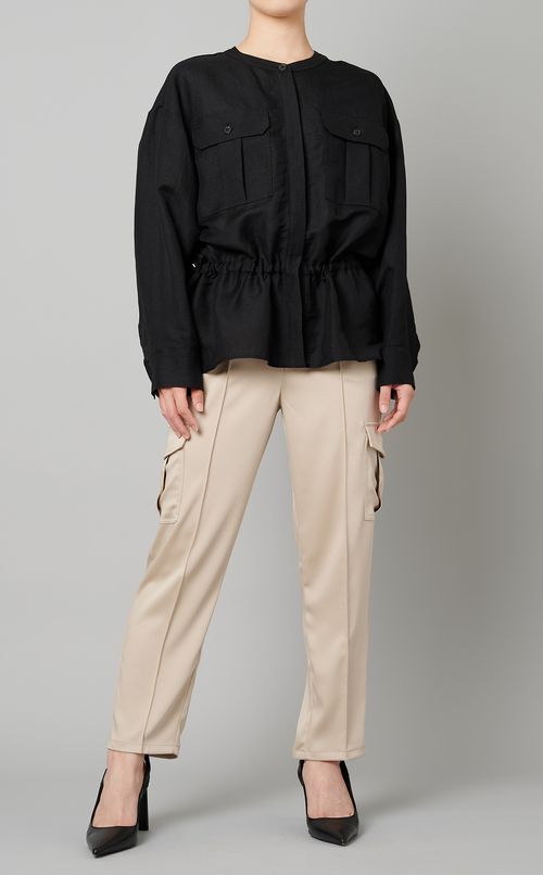 リネンフラップポケットブラウス