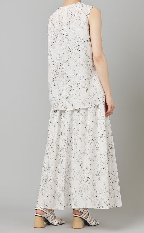 フレンチスリーブプリントブラウス