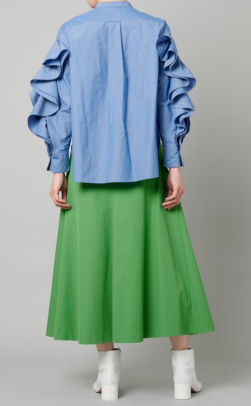 ダブルフリルスリーブブラウス