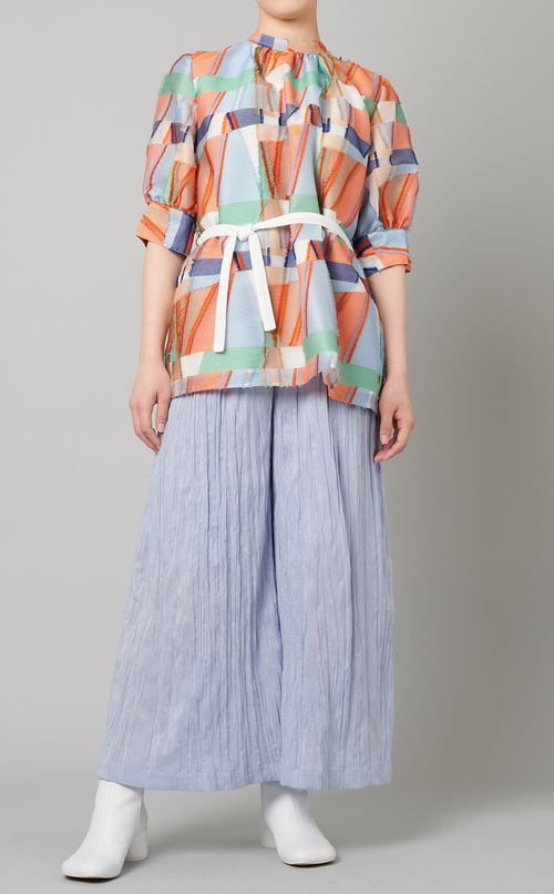 カットジャガードブラウス