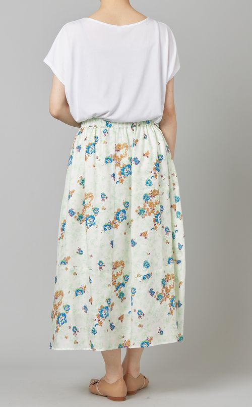 フラワープリントアシンメトリースカート