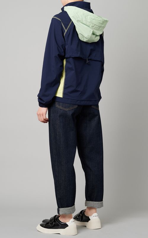 カラーブロックパーカープルオーバー