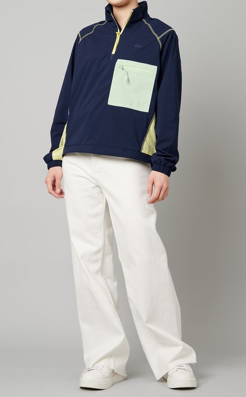 カラーブロックパーカープルオーバー