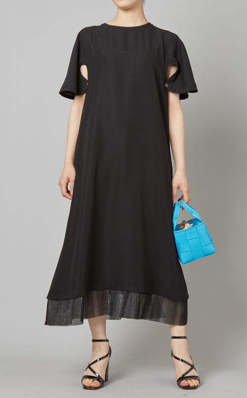 裾レース切替ワンピース