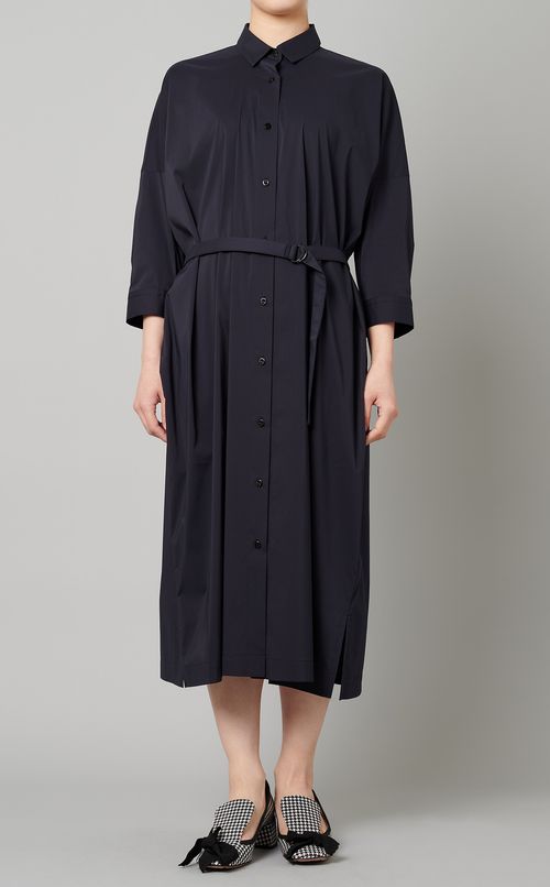 コットン混シャツワンピース