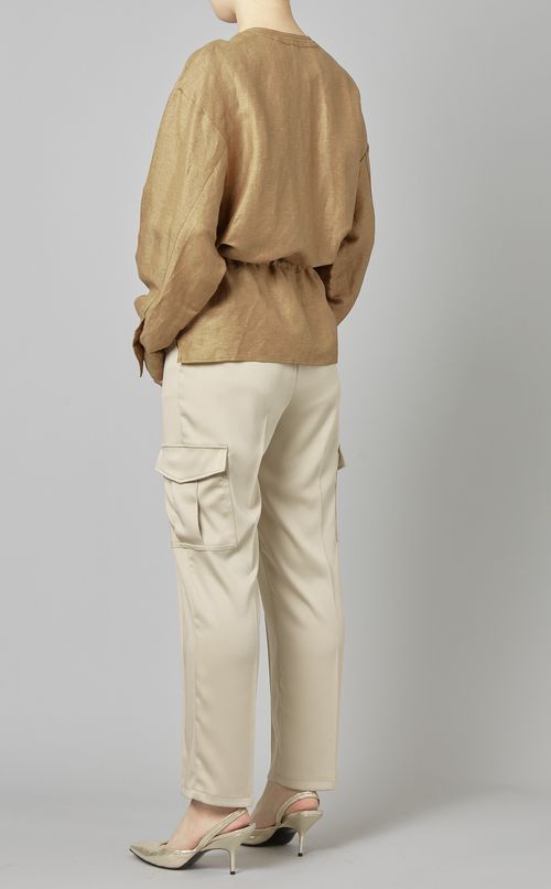 リネンフラップポケットブラウス