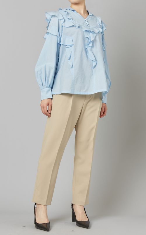 コットンフリルブラウス