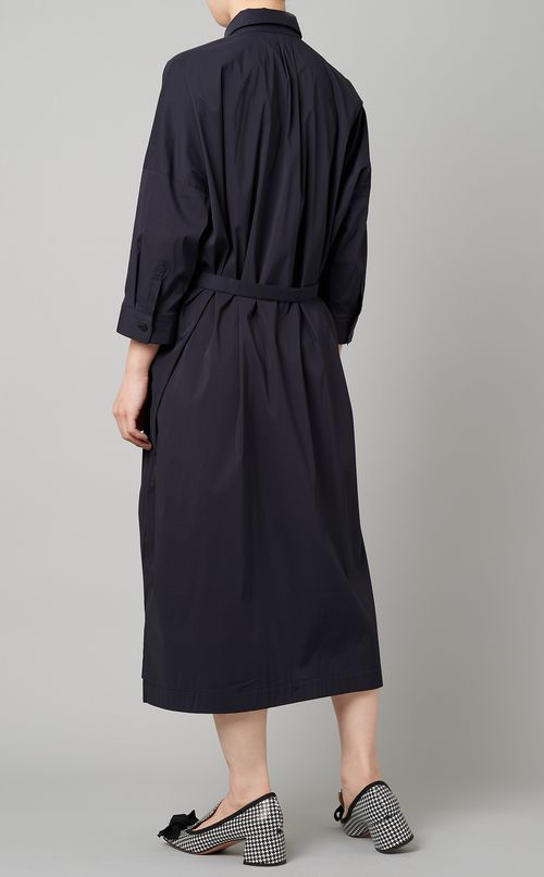 コットン混シャツワンピース