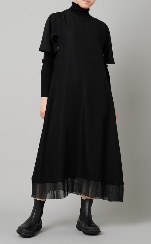 裾レース切替ワンピース