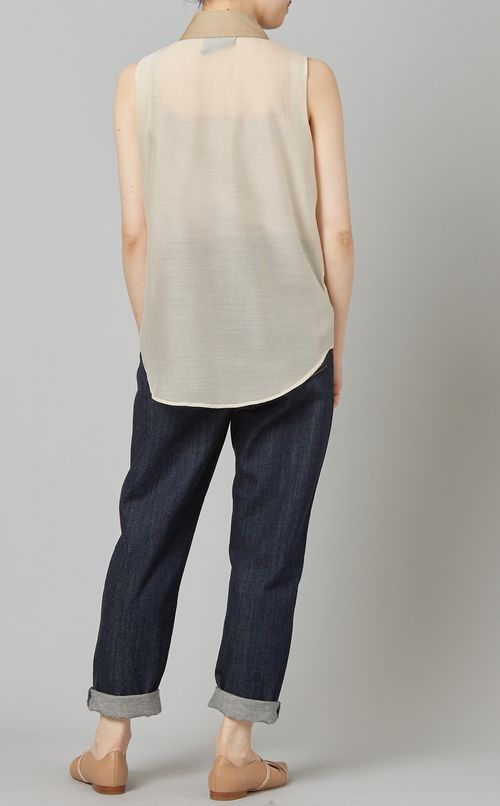 オーガンジーコンビシャツ