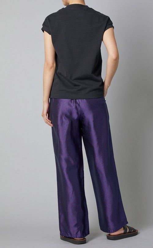 キュプラジャガードギャザーパンツ