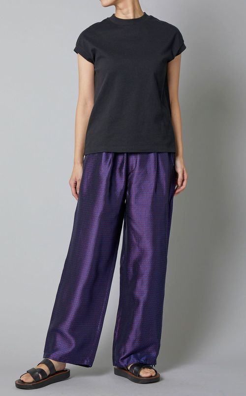 キュプラジャガードギャザーパンツ