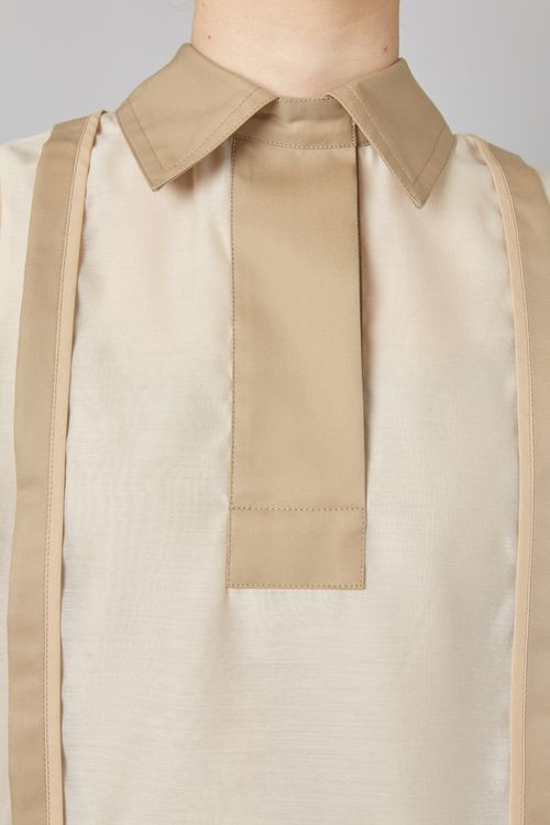 オーガンジーコンビシャツ