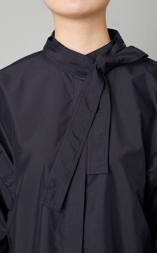 ボウタイ付コットン混シャツ