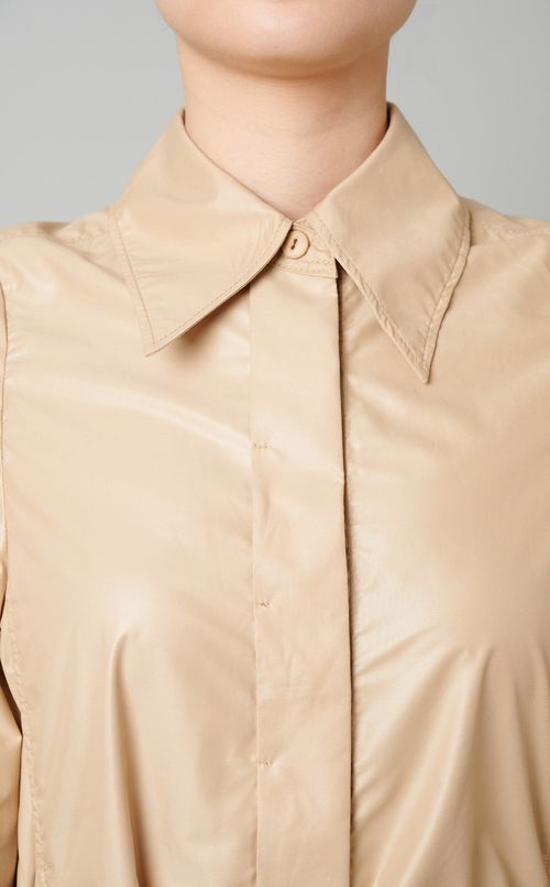 ボリュームスリーブシャツワンピース