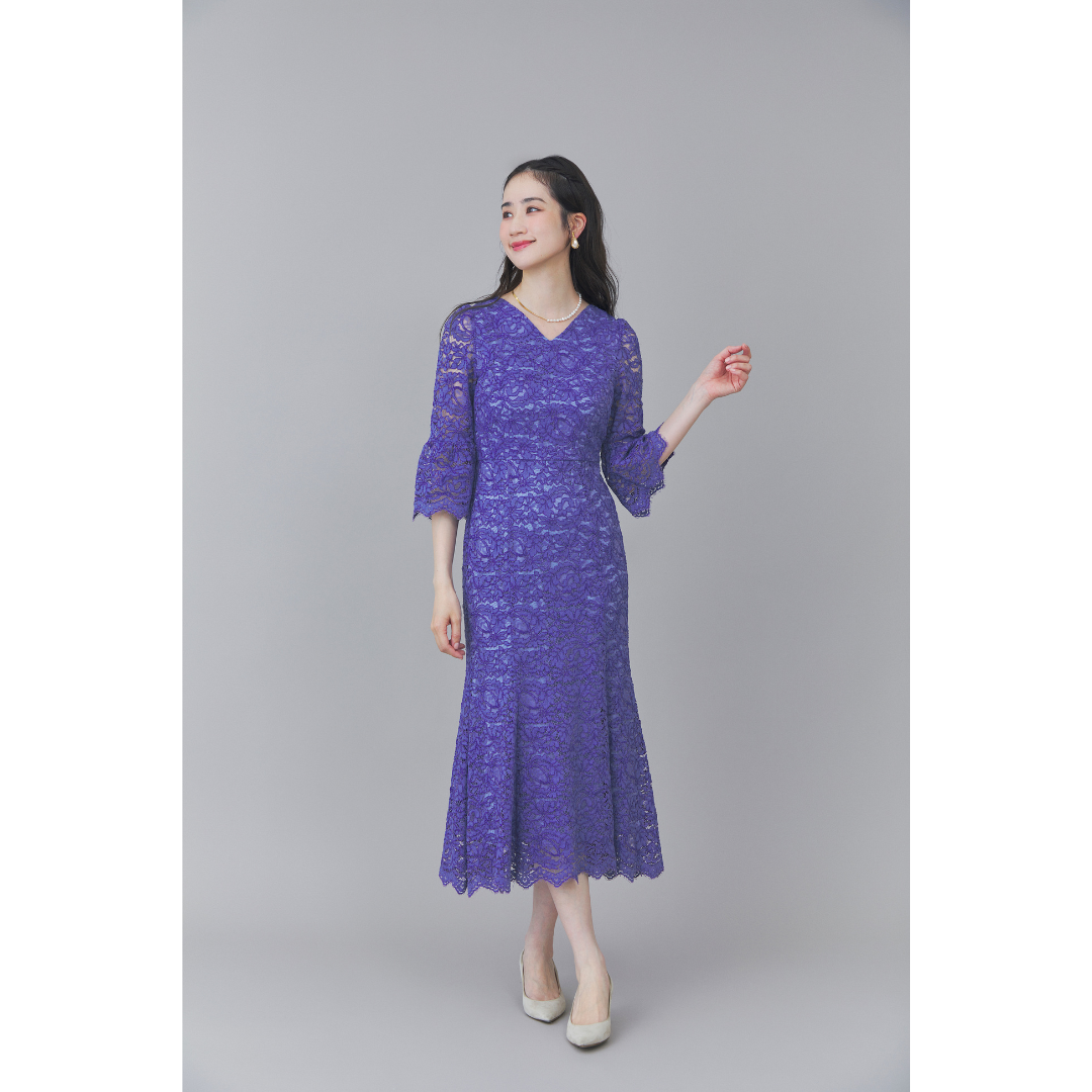 パープルのお呼ばれドレス