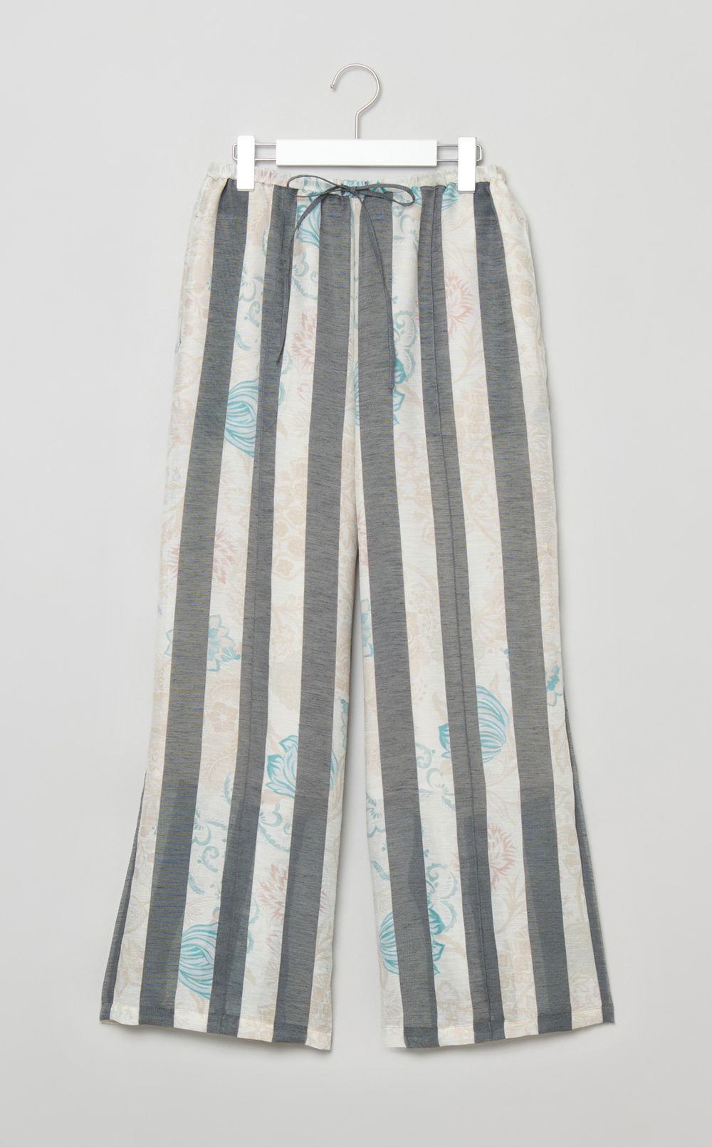 フラワープリントストライプパンツ