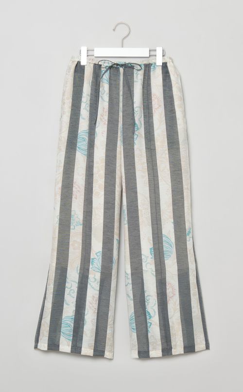 フラワープリントストライプパンツ