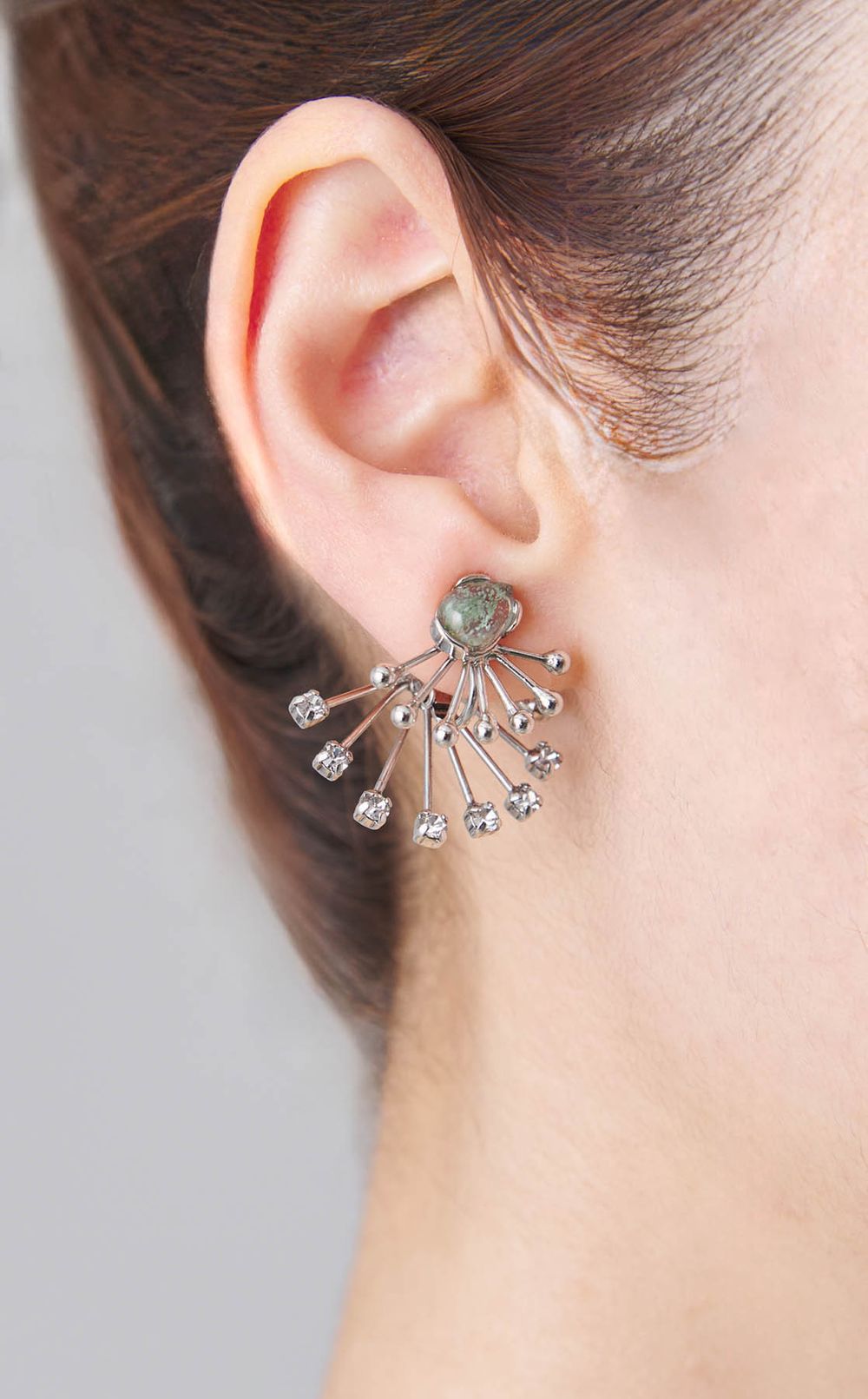 ガラスカボションイヤリング