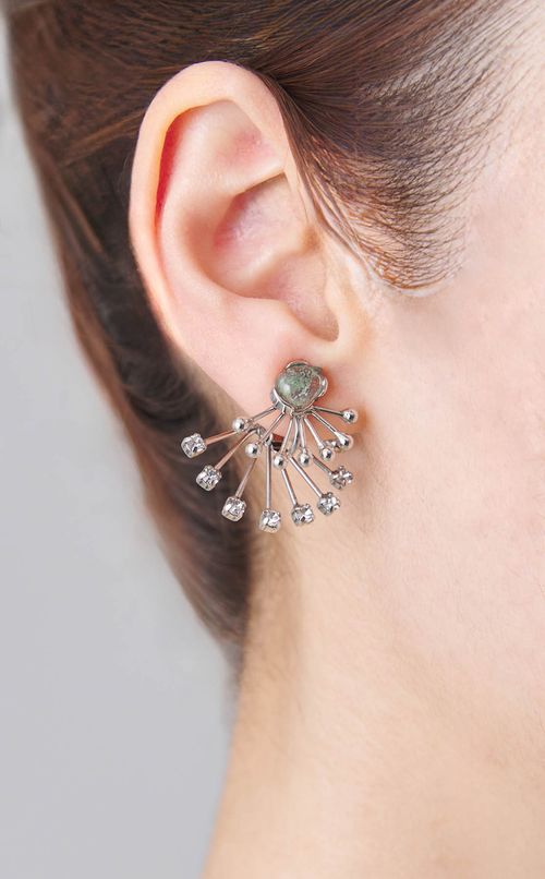 ガラスカボションイヤリング