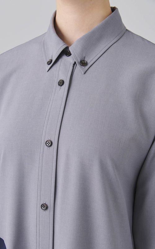 バイカラーフレアシャツワンピース