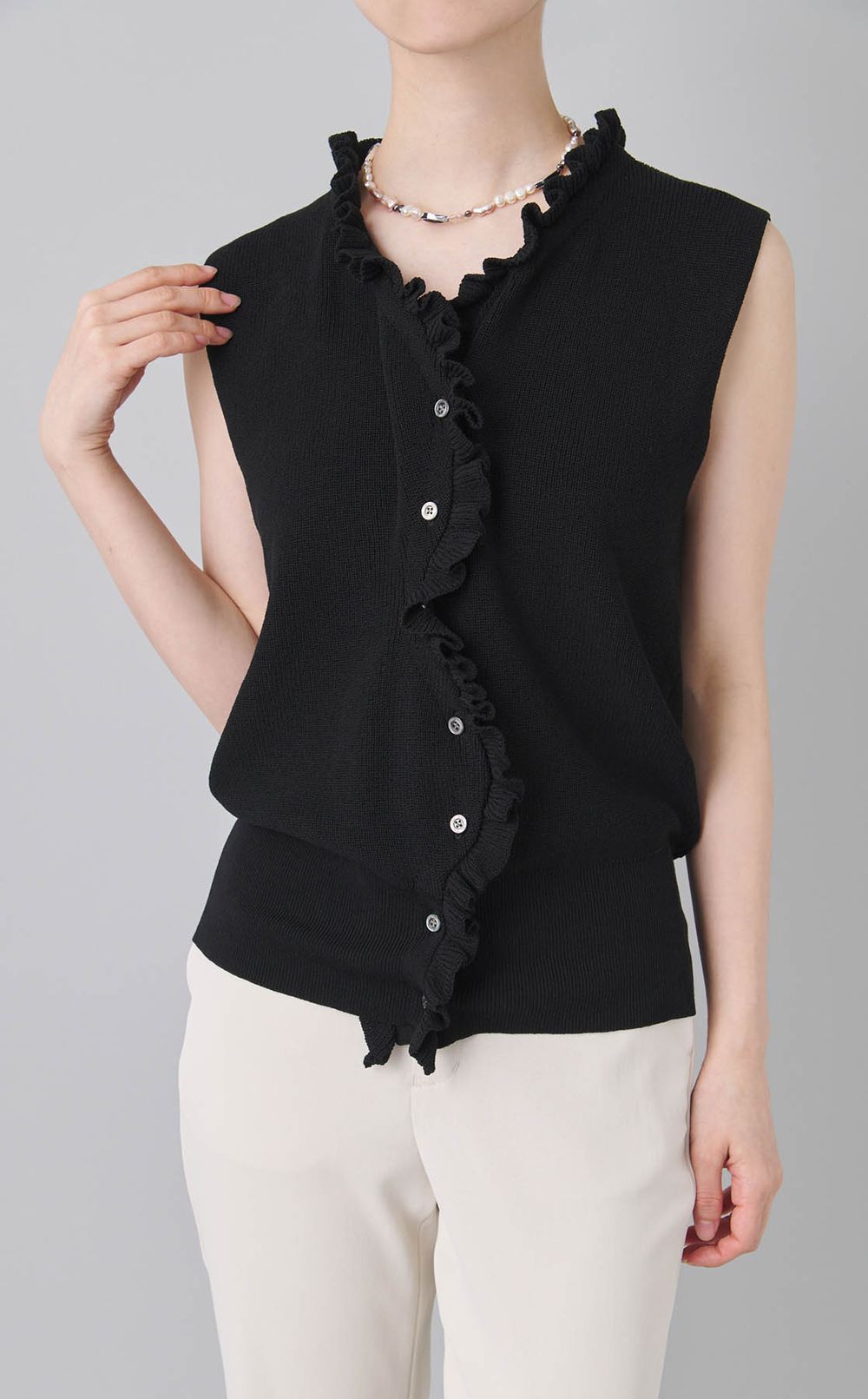 オニキスパールグラデーションネックレス