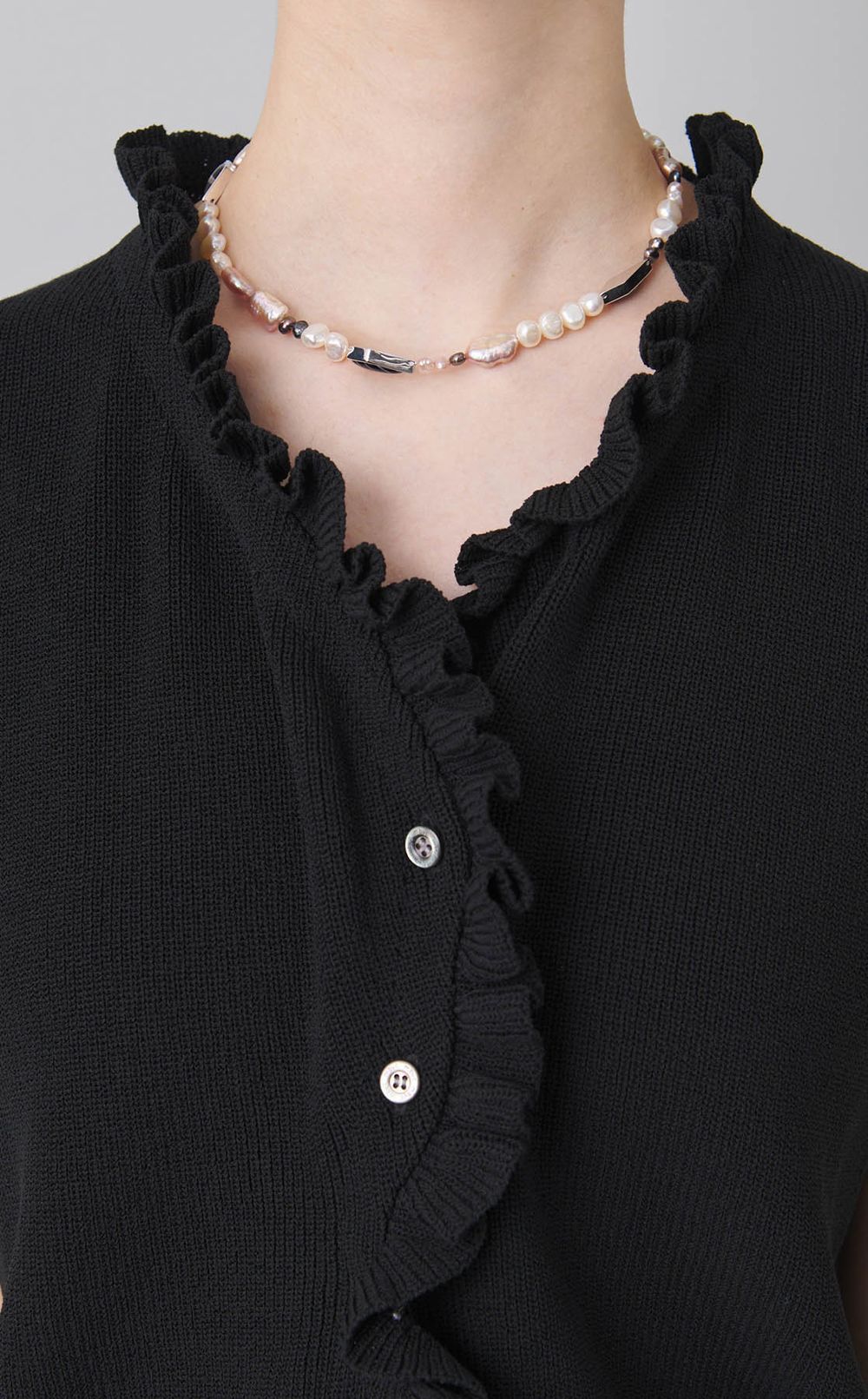 オニキスパールグラデーションネックレス