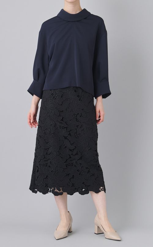 レース Iラインギャザースカート