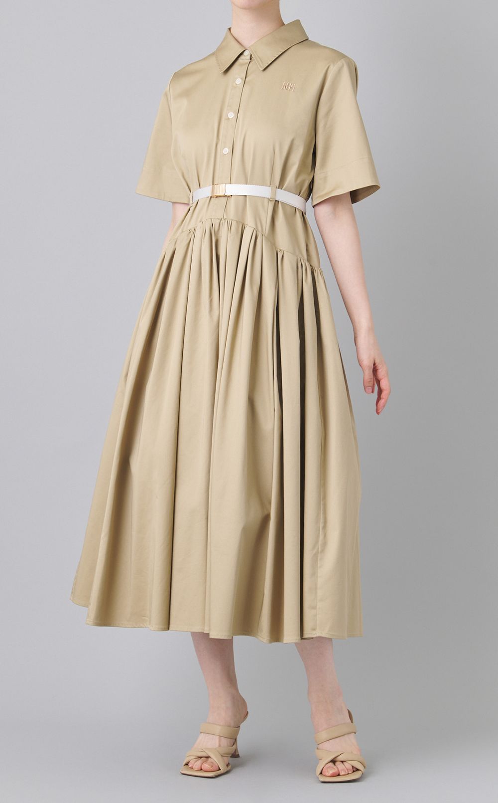 ベルト付きワンピース