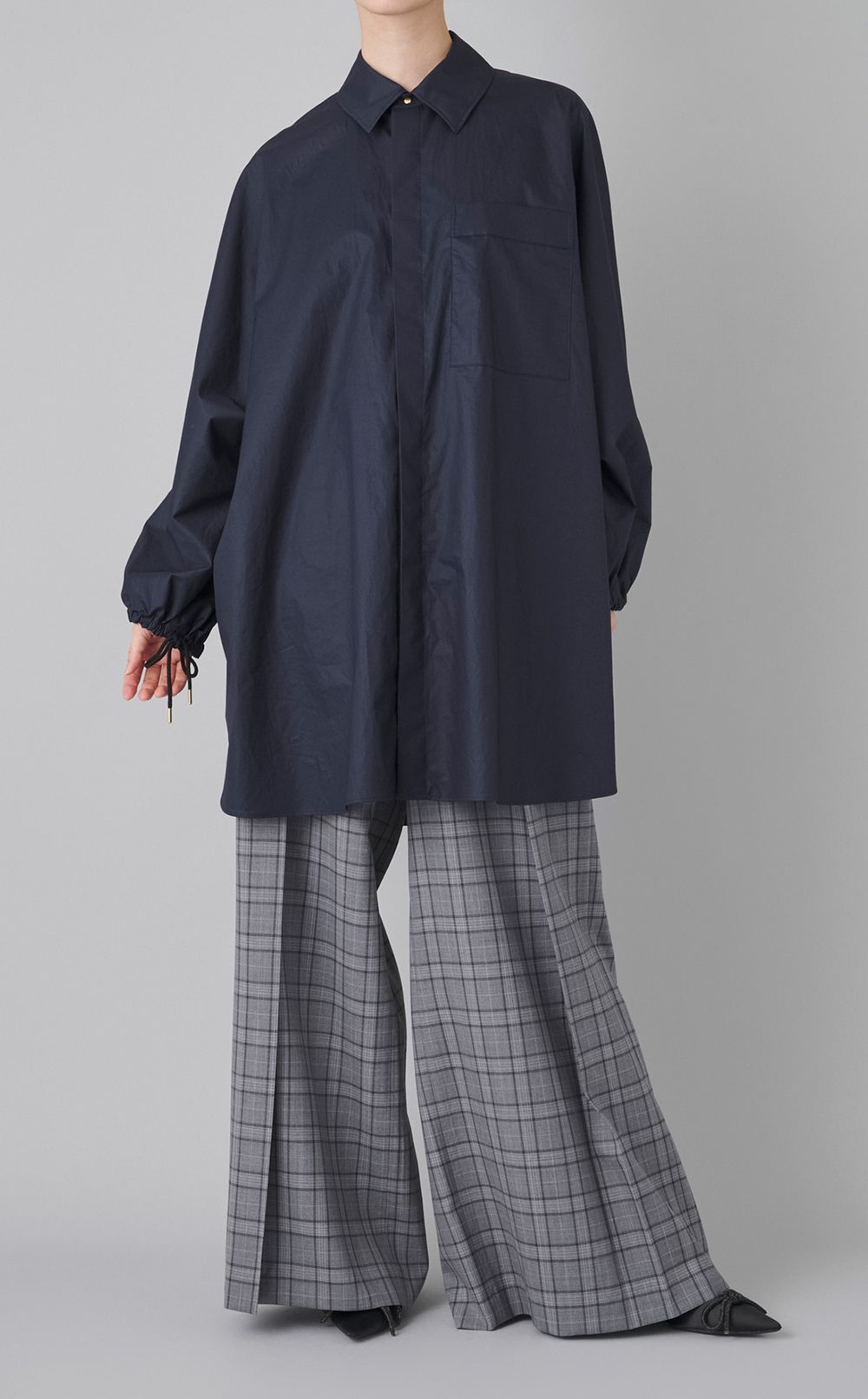 グレンチェックイージーパンツ