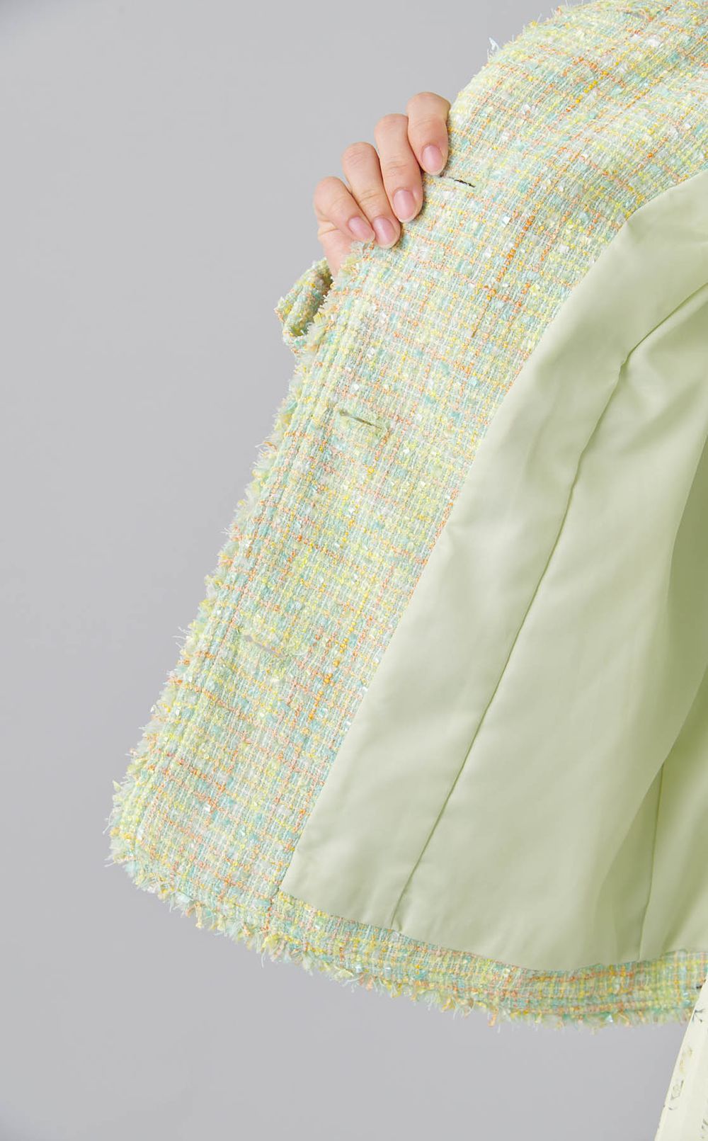 フリンジツイードジャケット