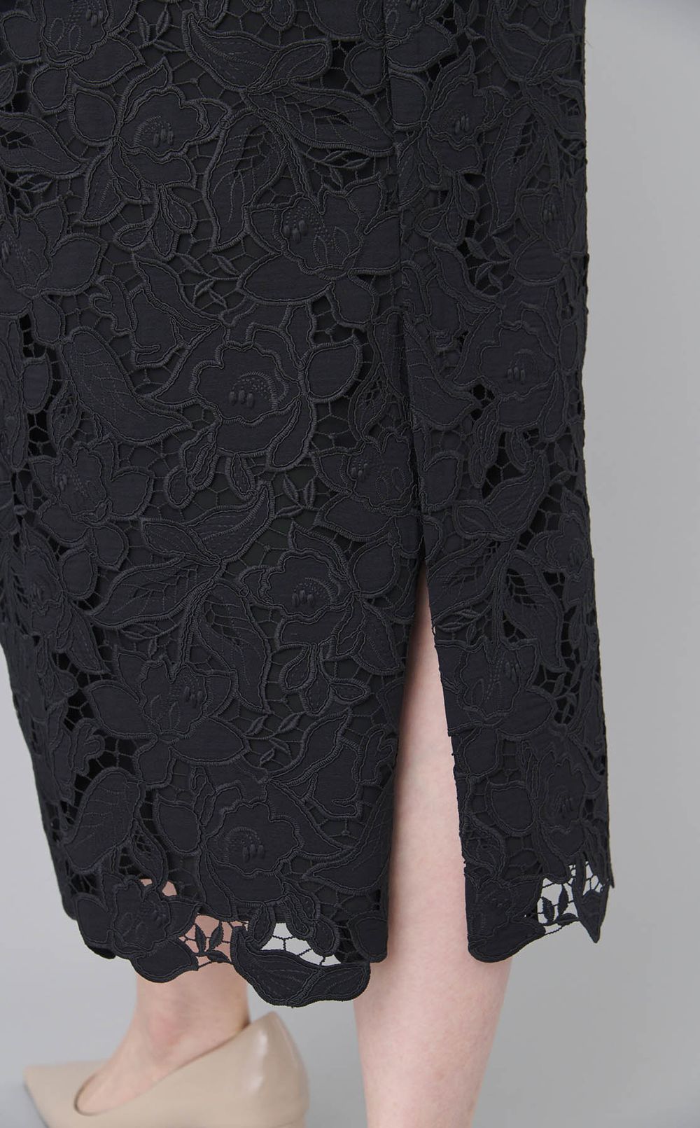 レース Iラインギャザースカート