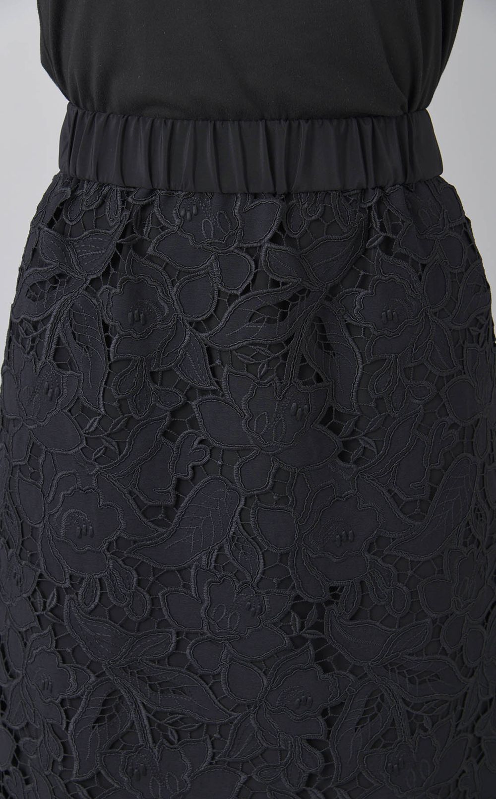 レース Iラインギャザースカート