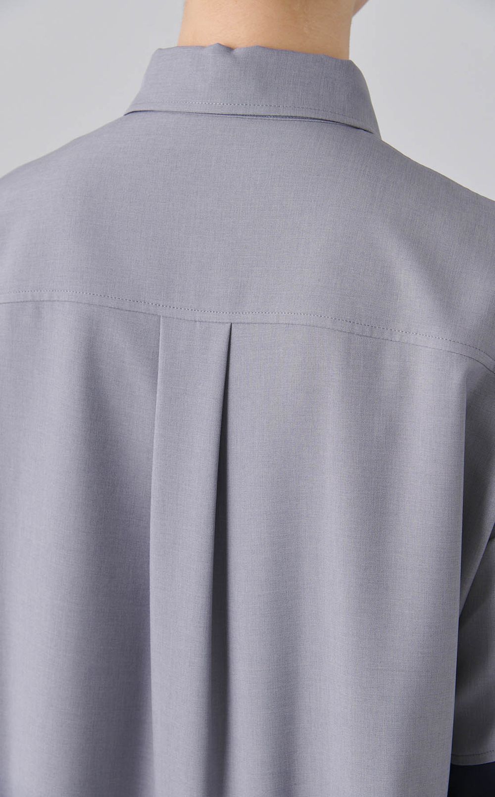 バイカラーフレアシャツワンピース