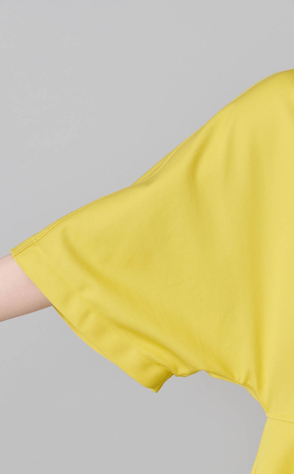 コットンツイルVネックワンピース