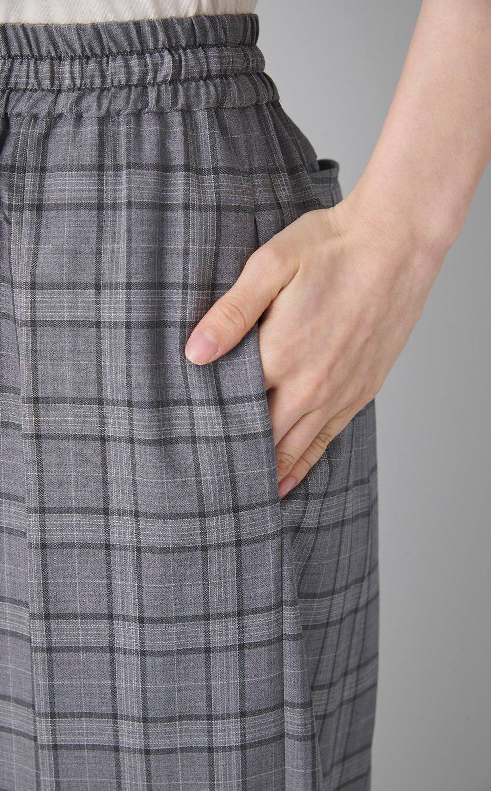 グレンチェックイージーパンツ