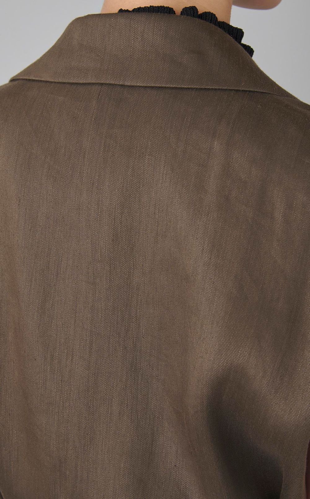 リネンミックスベルト付きジレ