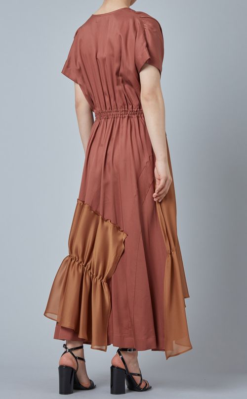 アシンメトリーギャザーワンピース