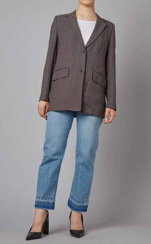 リネン混テーラードジャケット