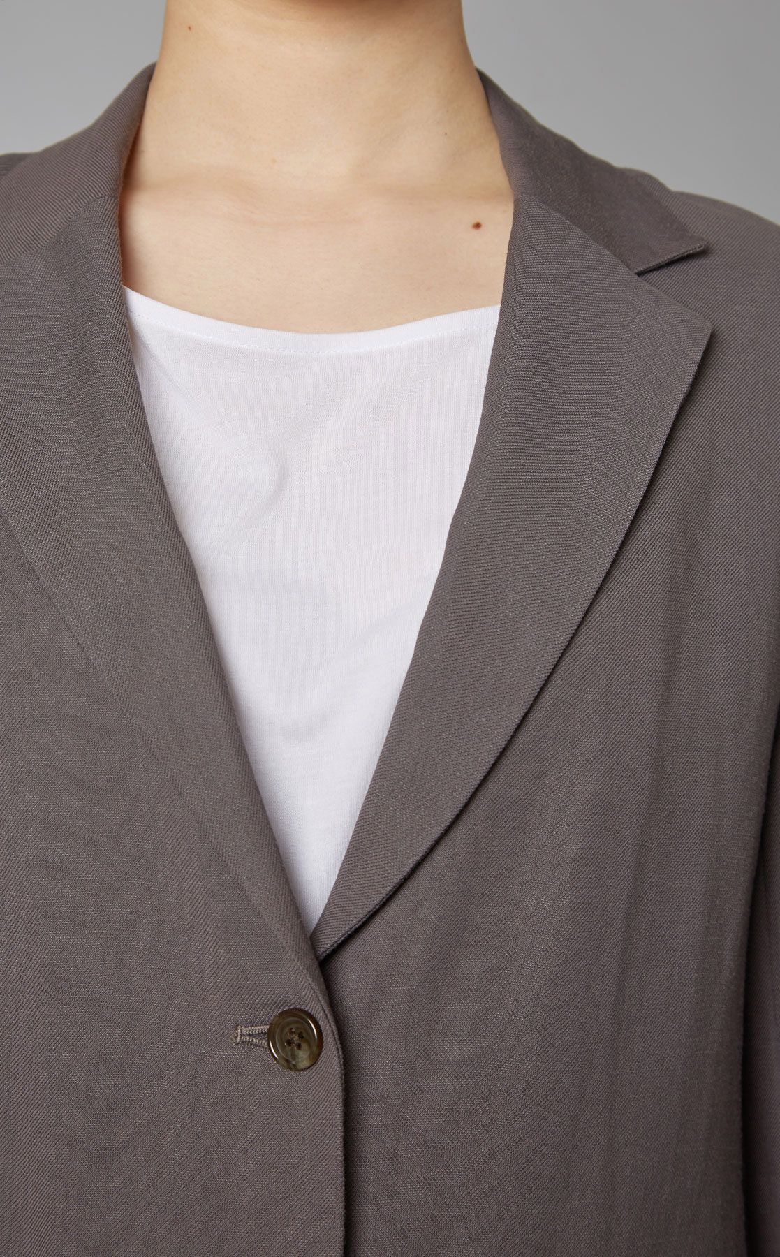 美品 T-JACKET インディゴ染め リネン混 シャンブレー ジャケット S ◇ヴィンテージフレンチワークスタイル復刻 インディゴ染め コットン