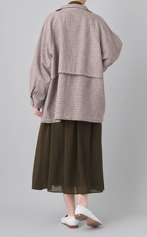 スタンドネックチェックブルゾン