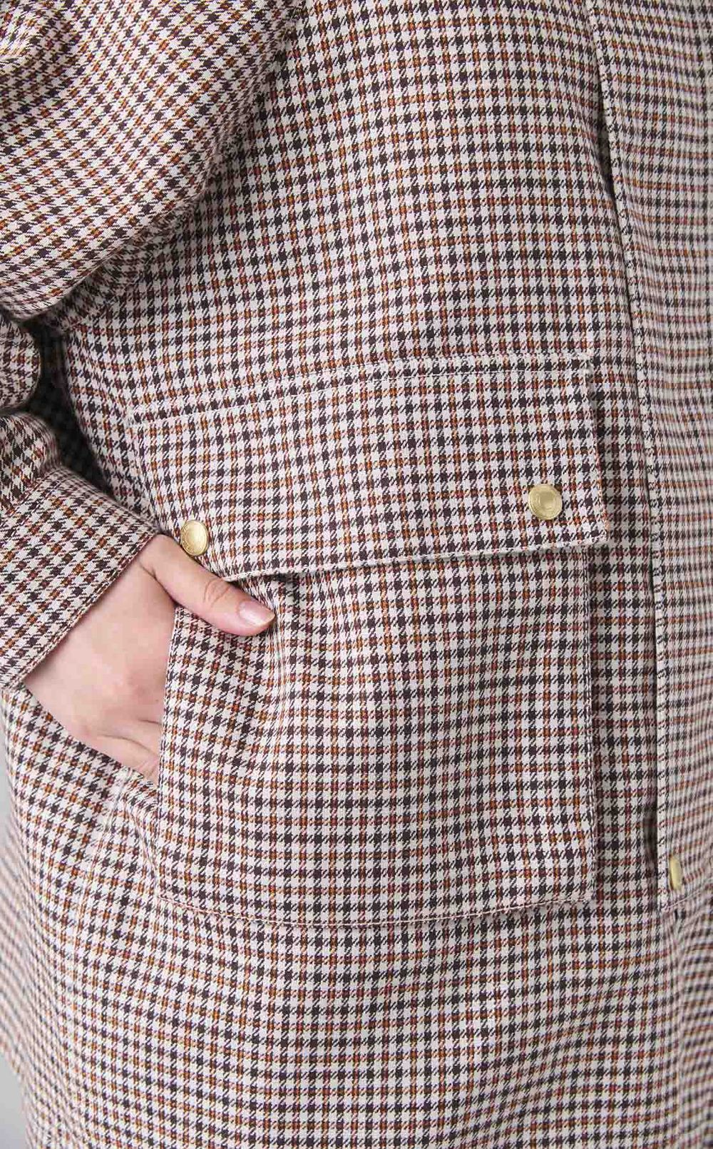 スタンドネックチェックブルゾン