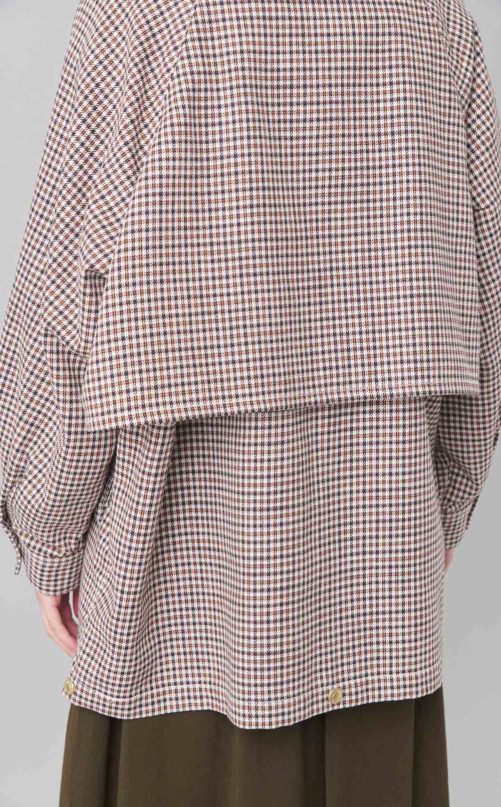 スタンドネックチェックブルゾン