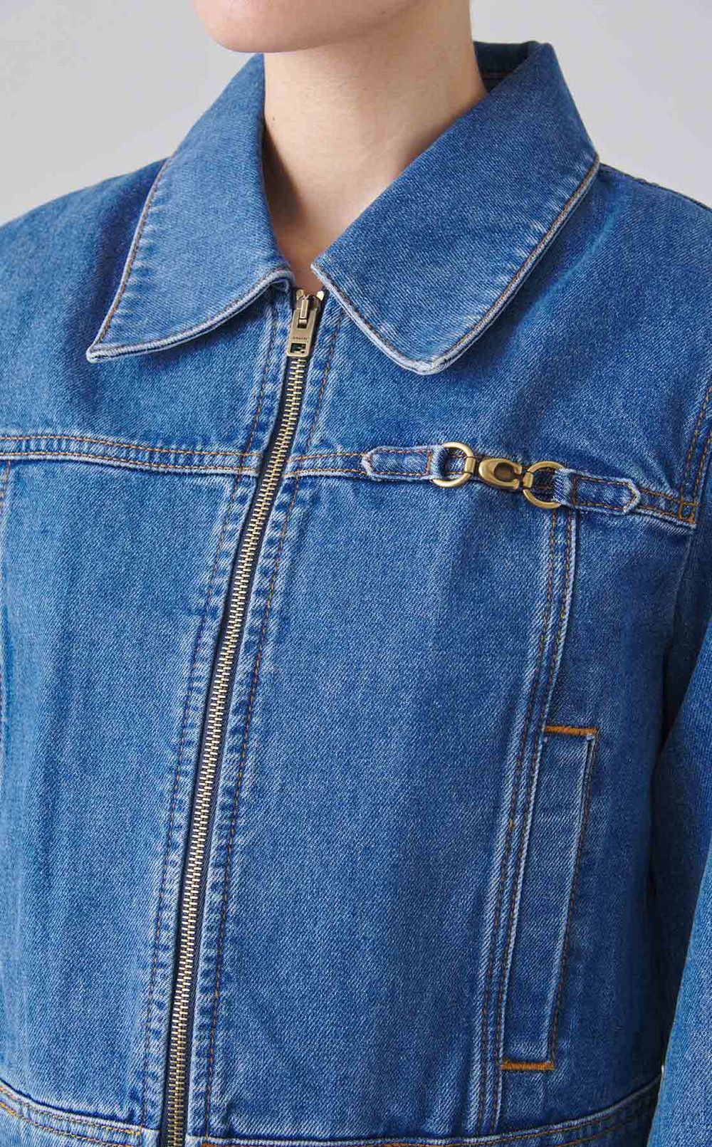 ウォッシュドジップデニムブルゾン