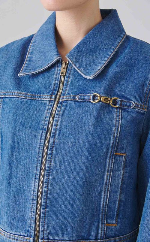 ウォッシュドジップデニムブルゾン