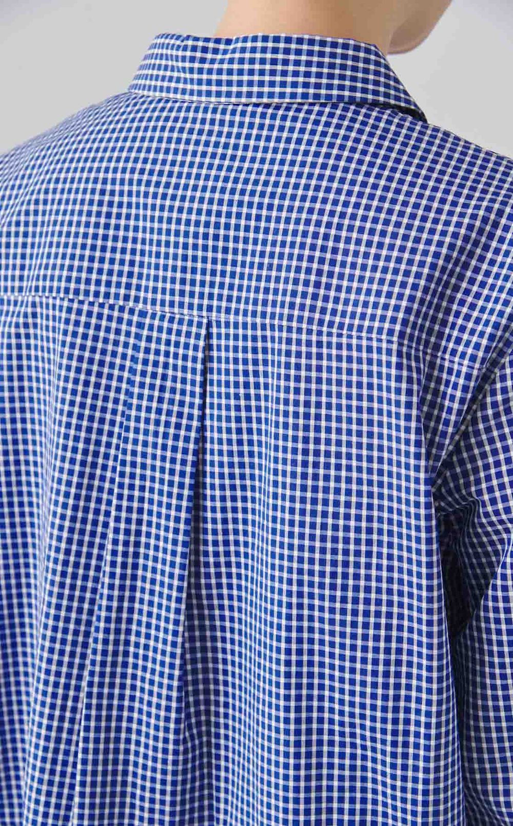 フラワーモチーフ付コットンチェックシャツ