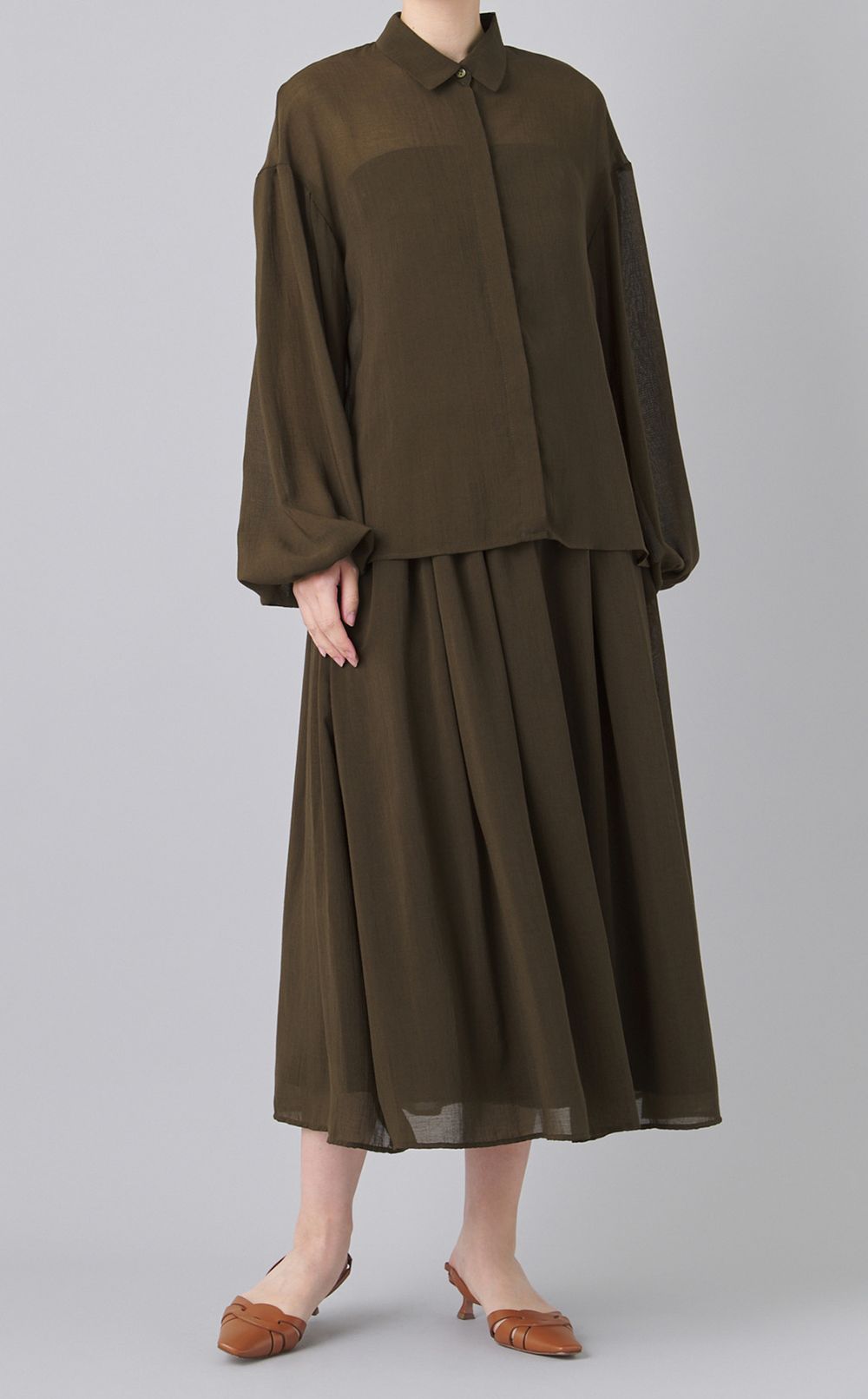 オーガンジーギャザースカート