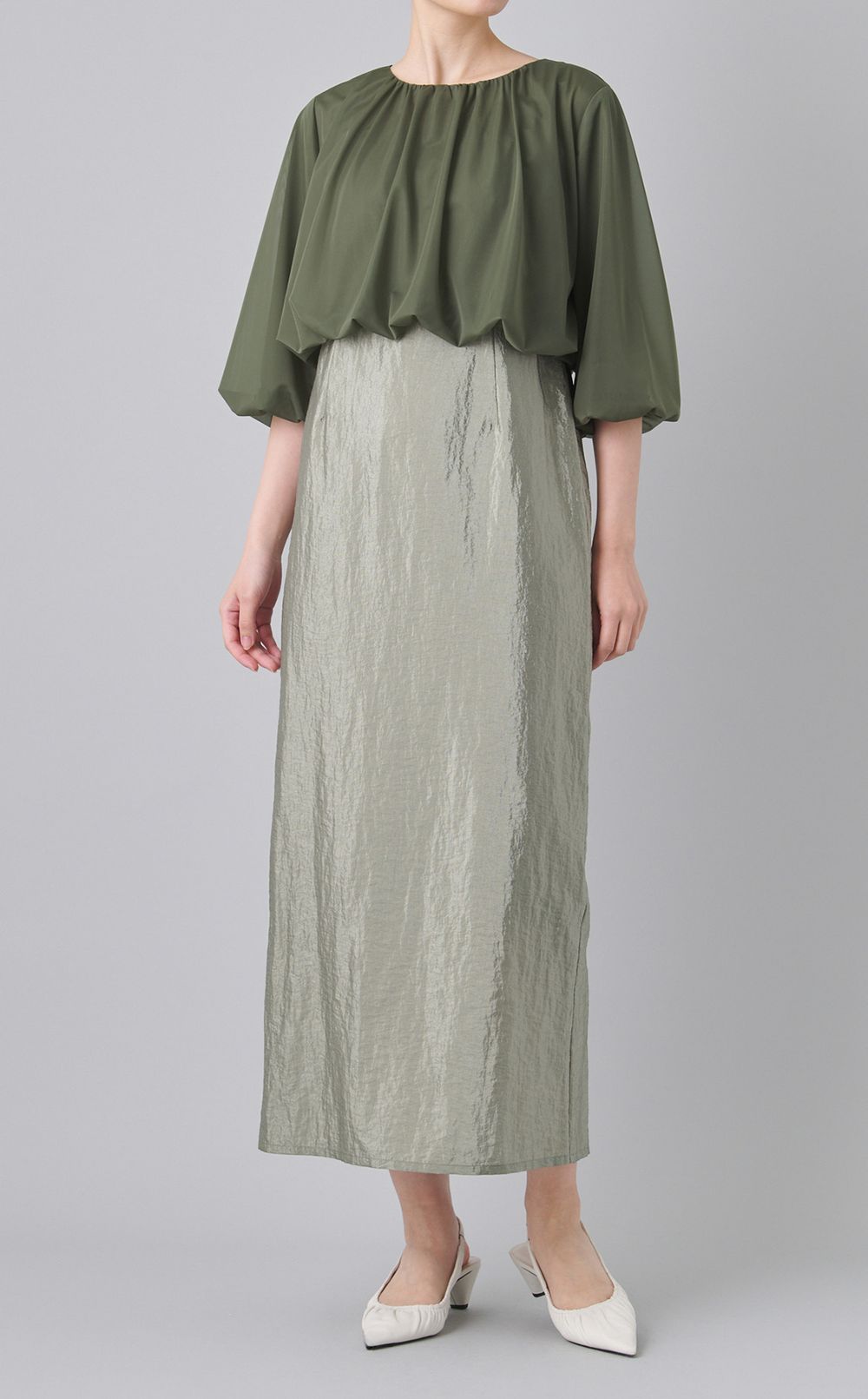 ギャザートップスセットキャミドレス